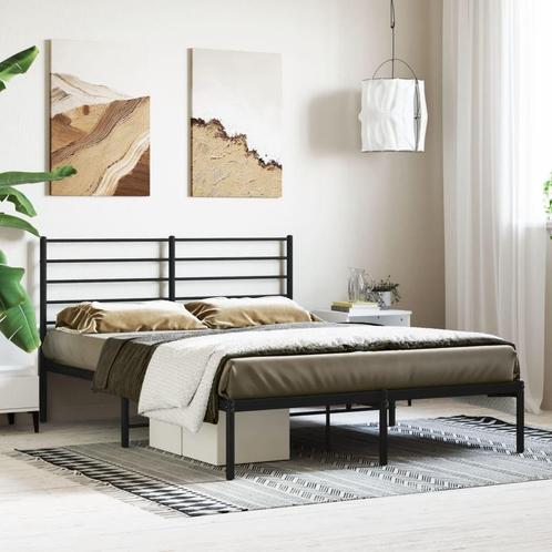 Bedframe Zwart 140x190 - Retourdeal! -35% Korting, Huis en Inrichting, Slaapkamer | Bedden, 140 cm, 190 cm of minder, Zwart, Nieuw