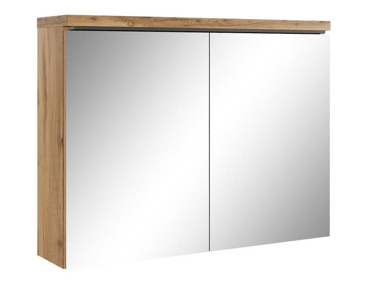 Badkamerkast Paso 80 x 20 x 60 cm Eiken Spiegelkast Badkamer, Huis en Inrichting, Badkamer | Badkamermeubels, Nieuw, Spiegelkast