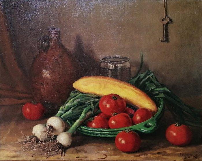 De Jong (XX) - Still life with tomatoes and vegetables, Antiek en Kunst, Kunst | Schilderijen | Klassiek