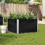 vidaXL Plantenbak 100x100 cm massief grenenhout zwart, Tuin en Terras, Bloembakken en Plantenbakken, Verzenden, Nieuw, Hout