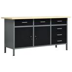 vidaXL Werkbank 160x60x85 cm staal zwart, Doe-het-zelf en Verbouw, Werkbanken, Verzenden, Nieuw