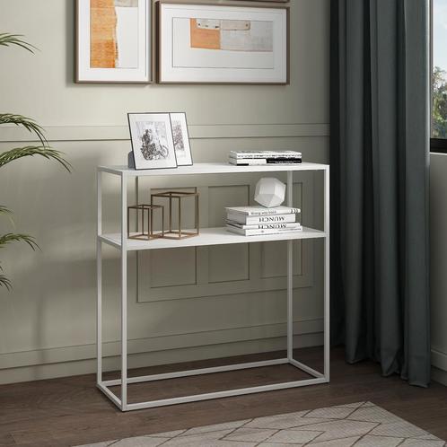 Console tafel Kuhmo sidetable 80x80x30 cm wit [en.casa], Huis en Inrichting, Woonaccessoires | Wandplanken en Boekenplanken, Nieuw