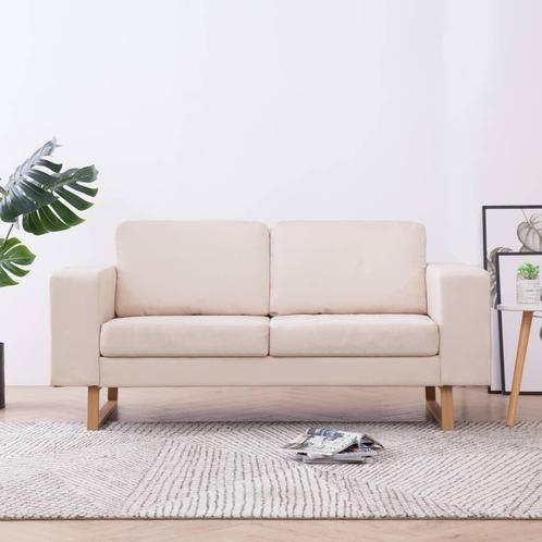 vidaXL Tweezitsbank stof crème, Huis en Inrichting, Banken | Bankstellen, Nieuw, 150 tot 200 cm, Stof, Tweepersoons, Verzenden