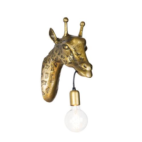Vintage wandlamp messing - Animal Giraf, Huis en Inrichting, Lampen | Wandlampen, Nieuw