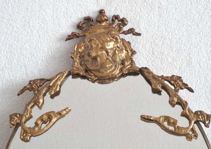 Wandspiegel - Verguld brons - vrouwelijke buste, Antiek en Kunst, Curiosa en Brocante