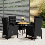 vidaXL 5-delige Tuinset poly rattan zwart, Tuin en Terras, 4 zitplaatsen, Nieuw, Tuinset, Verzenden