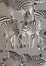 Boheemse stof met rennende zebras -300x280cm- Zambia Design, Antiek en Kunst