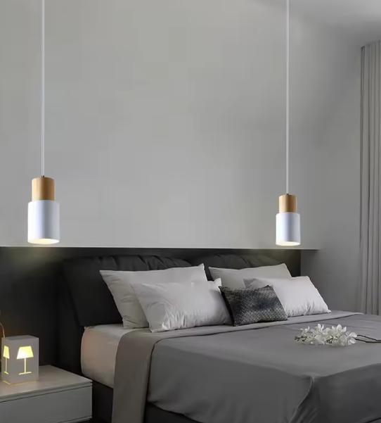 Nordic LED Hanglamp – Moderne Aluminium Houten Plafondlamp, Huis en Inrichting, Lampen | Hanglampen, Nieuw, Verzenden
