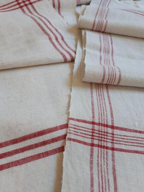 linnen textiel handdoeken - Handdoek (3) - 195 cm - 77 cm -, Antiek en Kunst, Antiek | Kleden en Textiel