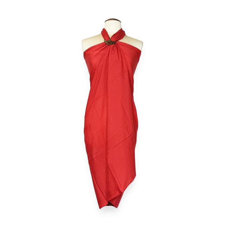 Sarong / pareo - Strandkleding wikkelrok - Rood, Kleding | Dames, Badmode en Zwemkleding, Nieuw, Ophalen of Verzenden