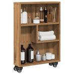 vidaXL Opbergtrolley smal 48x13x68 cm bewerkt hout, Verzenden, Nieuw, Overige houtsoorten