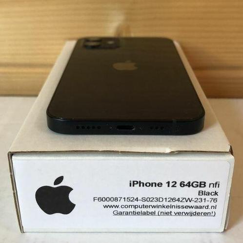 Apple iPhone 12 64GB zwart 6.1 + garantie, Telecommunicatie, Mobiele telefoons | Apple iPhone, Nieuw, Verzenden
