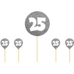 25 jaar taartdecoratie zilver versiering, Ophalen of Verzenden, Nieuw