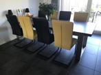 Set van 8 leren eetkamerstoelen - met sledepoot - diverse kl, Huis en Inrichting, Stoelen, Overige kleuren, Nieuw, Leer, Ophalen of Verzenden