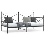 vidaXL Slaapbank zonder matras 100x190 cm staal zwart, Huis en Inrichting, 100 cm, Eenpersoons, Verzenden, Zwart