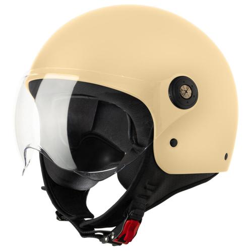 VINZ Duoro - Mat Creme, Motoren, Kleding | Motorhelmen, M, Jethelm, Verzenden