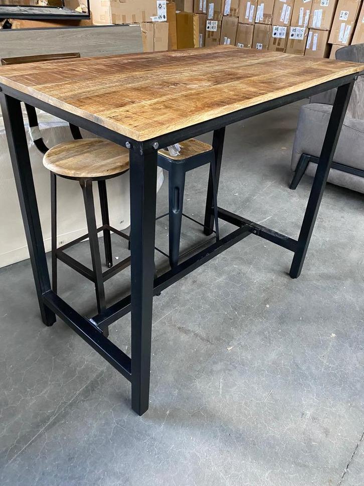 Bartafel, mangohout (nieuw, outlet), Huis en Inrichting, Tafels | Eettafels, Nieuw, Overige houtsoorten, Metaal