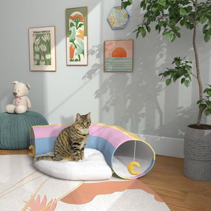 Speeltunnel - FlexiPets - Opvouwbaar - Uniek design - Grijs, Dieren en Toebehoren, Katten-accessoires, Nieuw, Ophalen of Verzenden