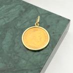 Gouden naslag hanger van een gouden vijfje; Koningin Wilh..., Ophalen of Verzenden, Gebruikt, Goud, Overige merken