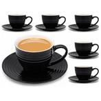 Bella Fiore Porseleinen Koffiekopjes Set – 6 Luxe Zwarte, Huis en Inrichting, Keuken | Servies, Ophalen of Verzenden, Nieuw