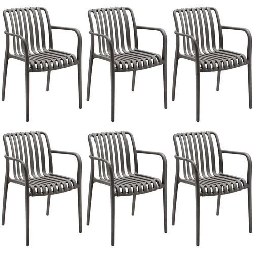 Tuinstoelen Alcudia, weerbestendig, stapelbaar - antraciet,, Tuin en Terras, Overige Tuin en Terras, Verzenden