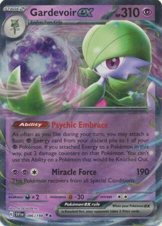 Gardevoir EX 086/198 Scarlet&Violet, Hobby en Vrije tijd, Verzamelkaartspellen | Pokémon, Losse kaart, Nieuw, Foil, Ophalen of Verzenden