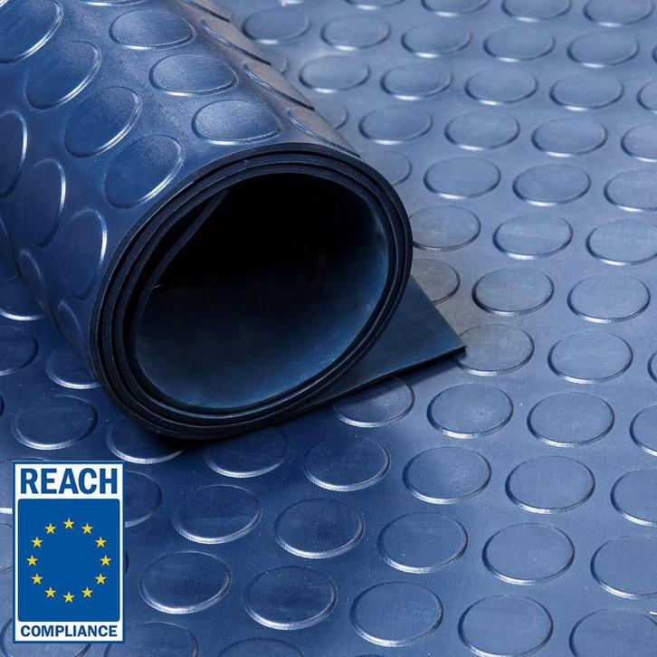 Rubber loper / rubbermat op rol Noppen 3mm blauw – Breedte, Doe-het-zelf en Verbouw, Overige Doe-het-zelf en Verbouw, Verzenden