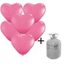Helium Tank met Roze Hartjes Ballonnen - 20stk | Nieuw! |, Nieuw, Verzenden