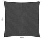 Schaduwdoek 4x4 vierkant Carbon grey, Tuin en Terras, Ophalen of Verzenden, Nieuw