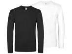 2-Pack Herenshirt met lange mouw - 100% Katoen - Zwart/Wit, Verzenden