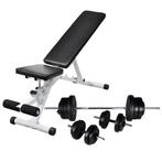 vidaXL Trainingsbank met halterset 60,5 kg, Verzenden, Nieuw