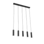 Moderne hanglamp zwart 5-lichts - Jeana, Huis en Inrichting, Lampen | Hanglampen, Nieuw, Overige materialen, Modern, 75 cm of meer