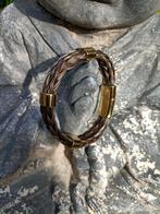 Paardenhaar armband - met twee vierkant gevlochten vlechten, Sieraden, Tassen en Uiterlijk, Armbanden, Verzenden, Nieuw, Bruin