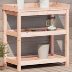 vidaXL Oppottafel met schappen 82,5x45x86,5 cm massief, Verzenden, Nieuw