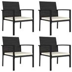 vidaXL Tuinstoelen 4 st poly rattan zwart, Verzenden, Nieuw, Rotan