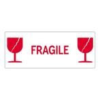 Fragile Sticker Rood 150x60 mm - 500 stuks, Verzenden