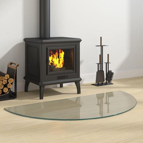 vidaXL Glasplaat voor open haard halfrond 1000x500 mm, Doe-het-zelf en Verbouw, Glas en Ramen, Nieuw, Verzenden