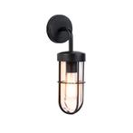 Landelijke buitenwandlamp zwart met glas - Elza, Tuin en Terras, Buitenverlichting, Nieuw, Minder dan 50 watt