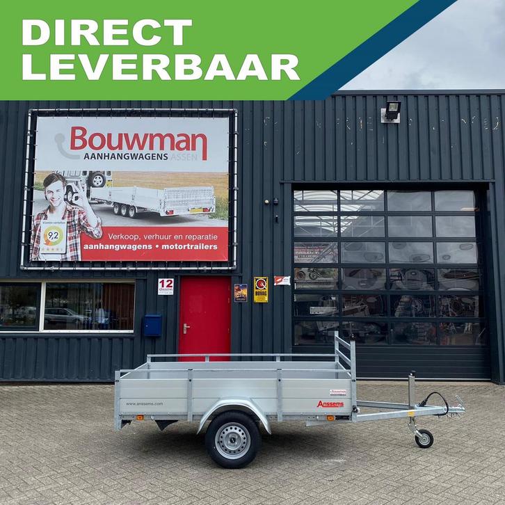 Anssems BSX 750 enkelas bakwagen 251x130cm 750kg, Auto diversen, Aanhangers en Bagagewagens, Ophalen of Verzenden