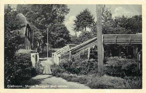 Giethoorn Mooie Bruggen met vonder, Verzamelen, Ansichtkaarten | Nederland, Gelopen, Verzenden