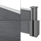 HKC Schuttingpanelen set vierkant/schuin 183x973cm grijs, Verzenden, Nieuw
