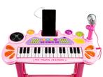 Kinder keyboard - met microfoon & kruk - 45x21x60 cm - roze, Nieuw, Ophalen of Verzenden