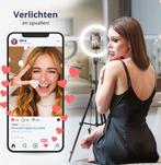 2dekans | Studio ME Ringlamp met Statief 10 inch - Zwart -, Ophalen of Verzenden, Zo goed als nieuw, Zwart