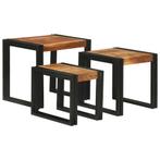 vidaXL Nesting Tables - 3 Massief Acaciahout, Huis en Inrichting, Tafels | Bijzettafels, Verzenden, Nieuw
