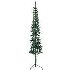 vidaXL Kunstkerstboom half met standaard smal 210 cm groen, Diversen, Kerst, Verzenden, Nieuw