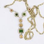 Halsketting - 14 karaat Geel goud - 4.18ct. tw. Gemengde, Sieraden, Tassen en Uiterlijk, Kettingen, Nieuw