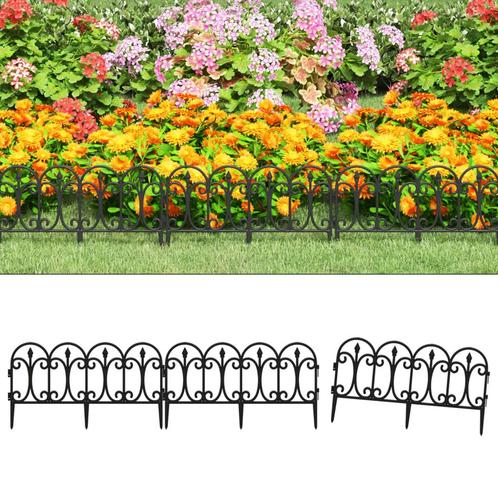 vidaXL Gazonranden 17 st 10 m polypropeen zwart, Tuin en Terras, Overige Tuin en Terras, Nieuw, Verzenden