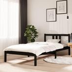 vidaXL Bedframe massief hout zwart 90x200 cm, 90 cm, Eenpersoons, Verzenden, Zwart