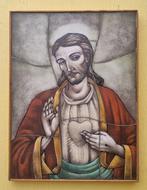 Icoon - Jezus Heilig Hart - 20,5 x 27 cm - Opaline glas -