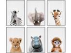 Dieren kinderkamer posters - 6 Posters  - 21x30 cm - Stevig, Verzenden, Nieuw